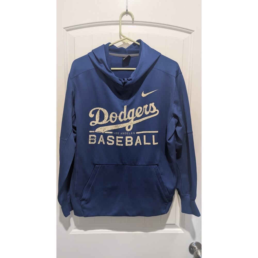 Nike Dri-FIT Los Angeles Dodgers MLB Baseball Blue Pullover Hoodie Size M
